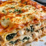 Homemade Chicken and Spinach Alfredo Lasagna photo