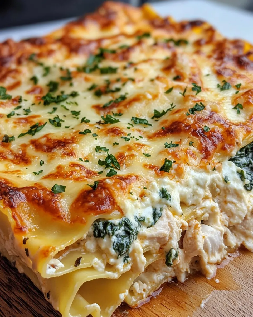 Classic Chicken and Spinach Alfredo Lasagna image