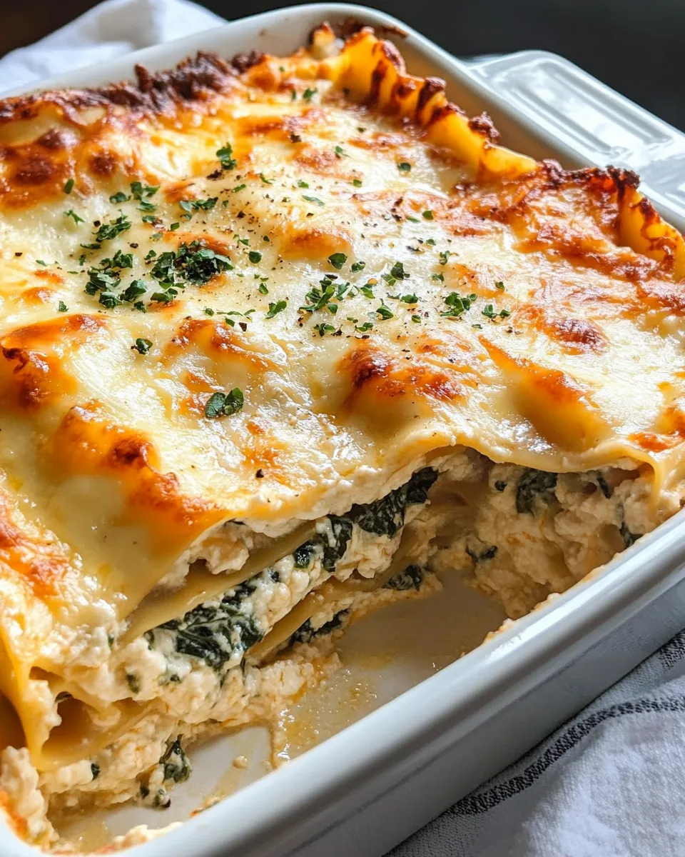 Easy Chicken and Spinach Alfredo Lasagna recipe photo