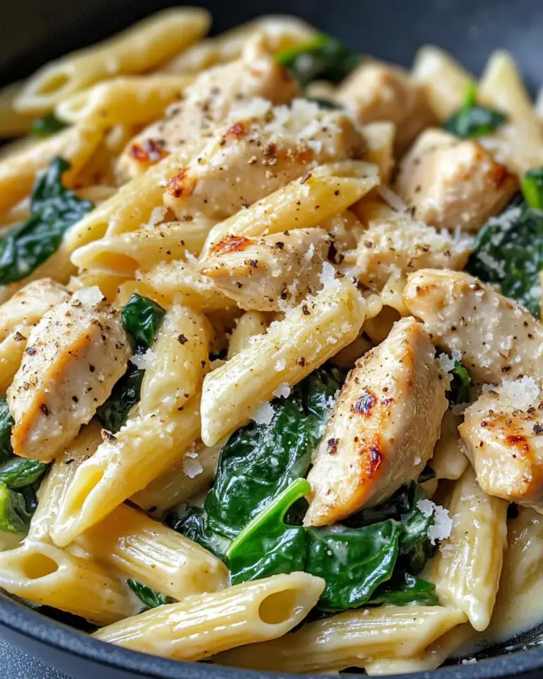 Homemade Chicken and Spinach Penne Pasta recipe photo