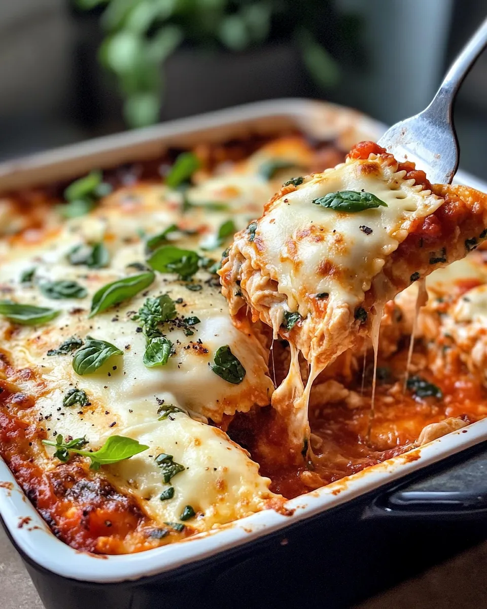 Homemade Chicken and Spinach Ravioli Bake photo
