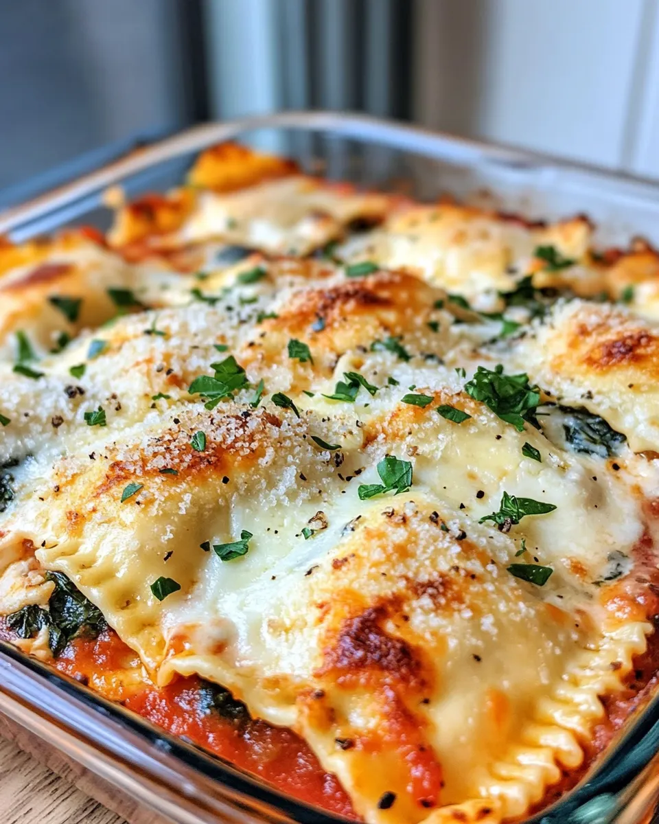 Easy Chicken and Spinach Ravioli Bake recipe photo