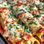 Homemade Chicken and Spinach Stuffed Manicotti recipe photo