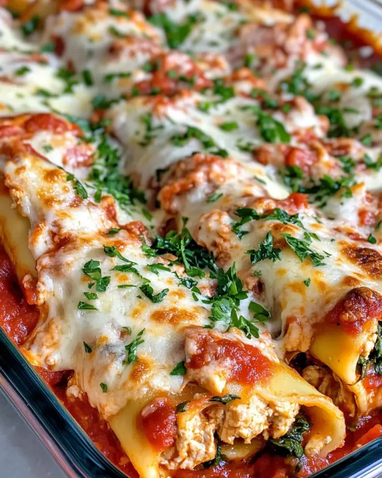 Homemade Chicken and Spinach Stuffed Manicotti recipe photo
