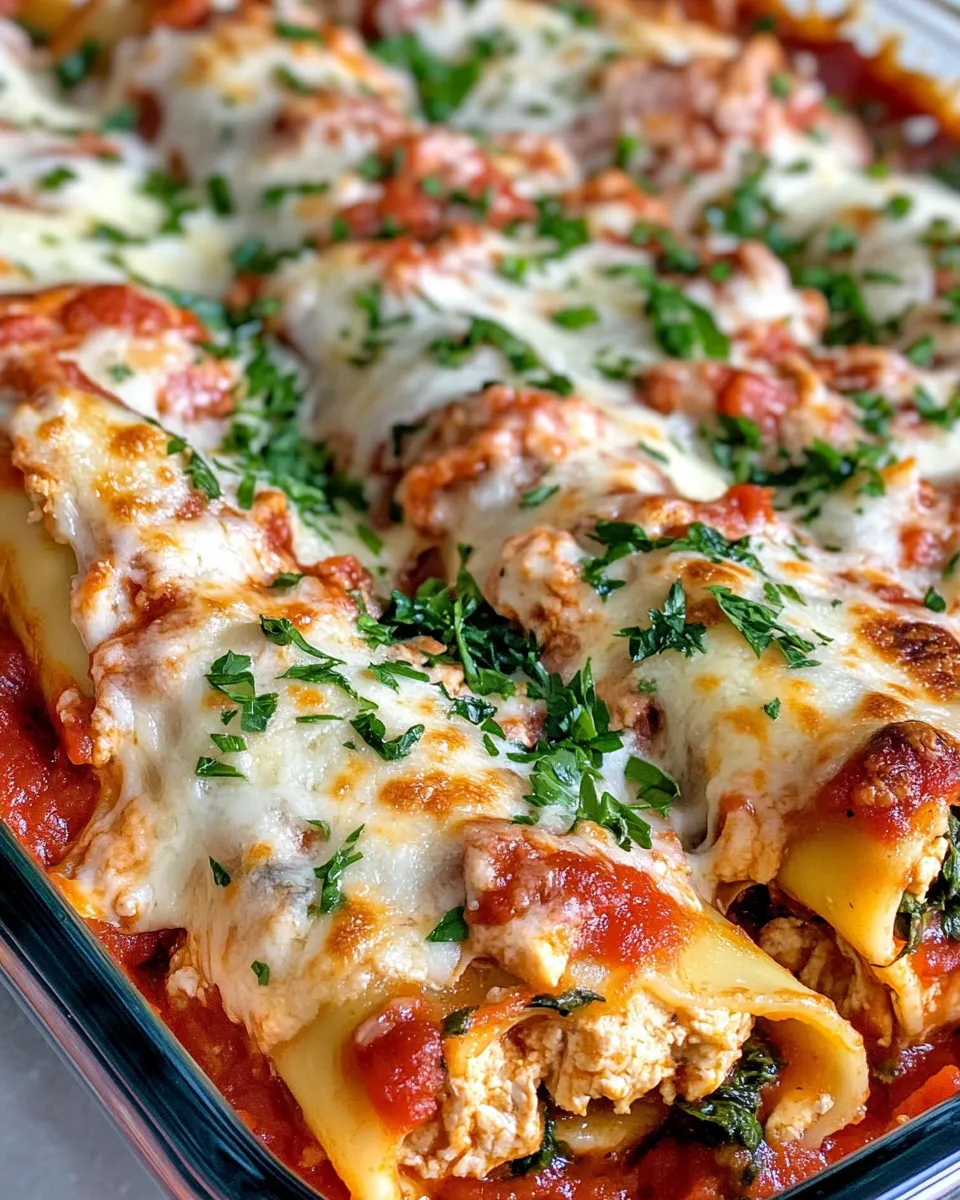 Homemade Chicken and Spinach Stuffed Manicotti recipe photo