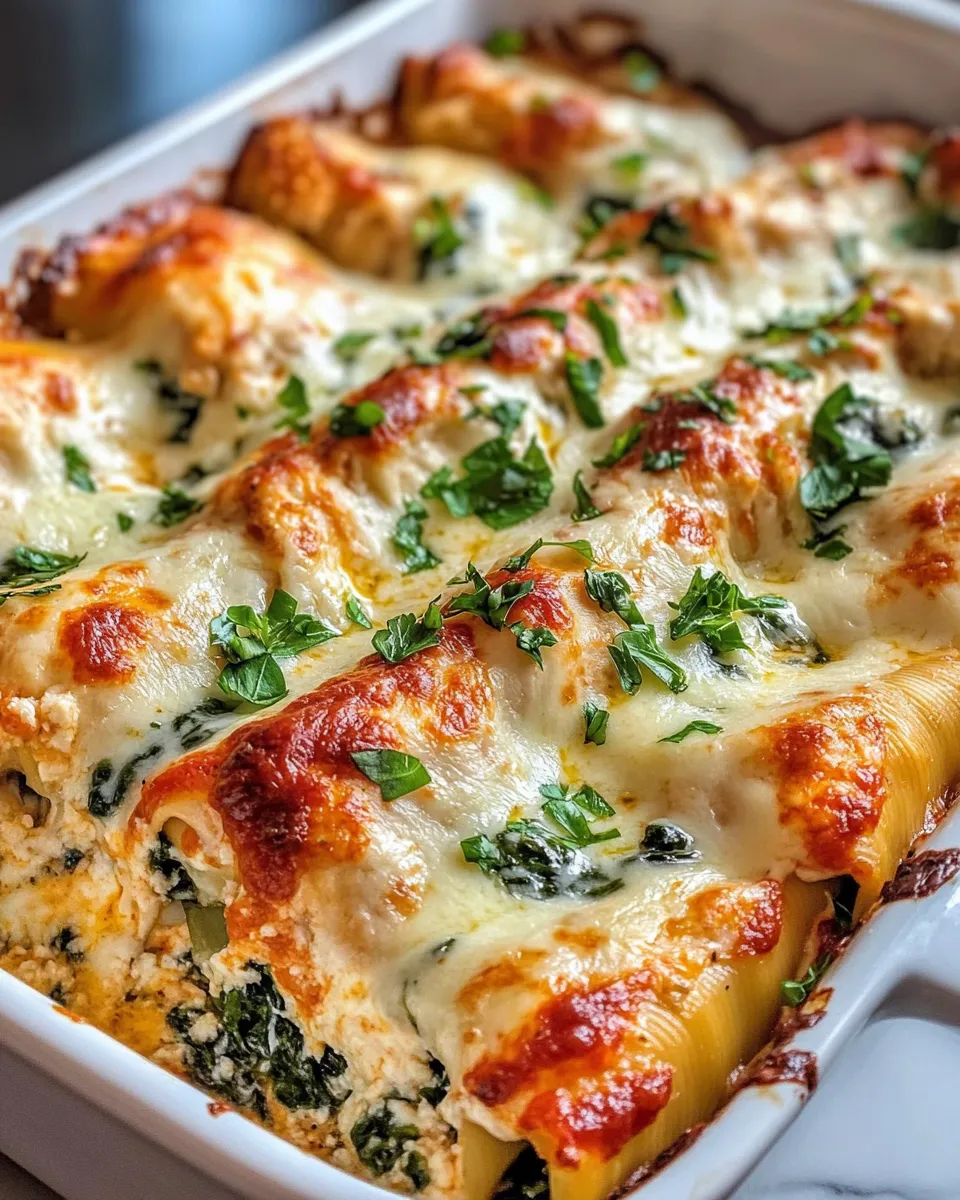 Classic Chicken and Spinach Stuffed Manicotti dish photo