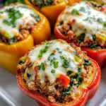Homemade Chicken and Spinach Stuffed Peppers recipe photo