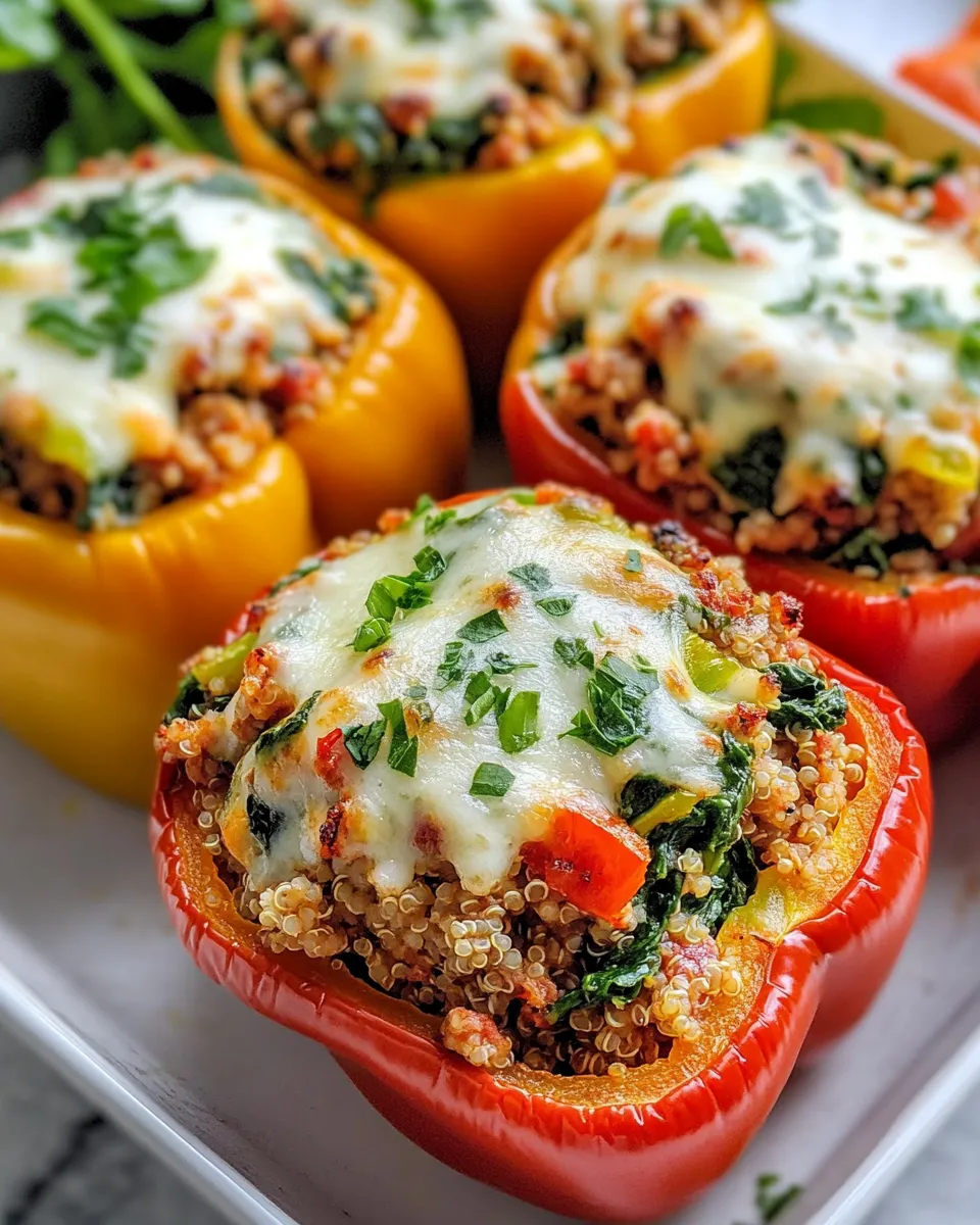 Homemade Chicken and Spinach Stuffed Peppers recipe photo