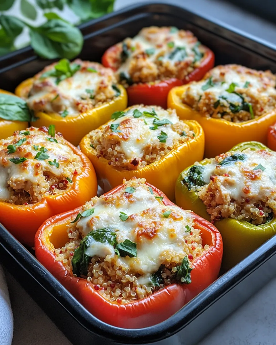Classic Chicken and Spinach Stuffed Peppers dish photo