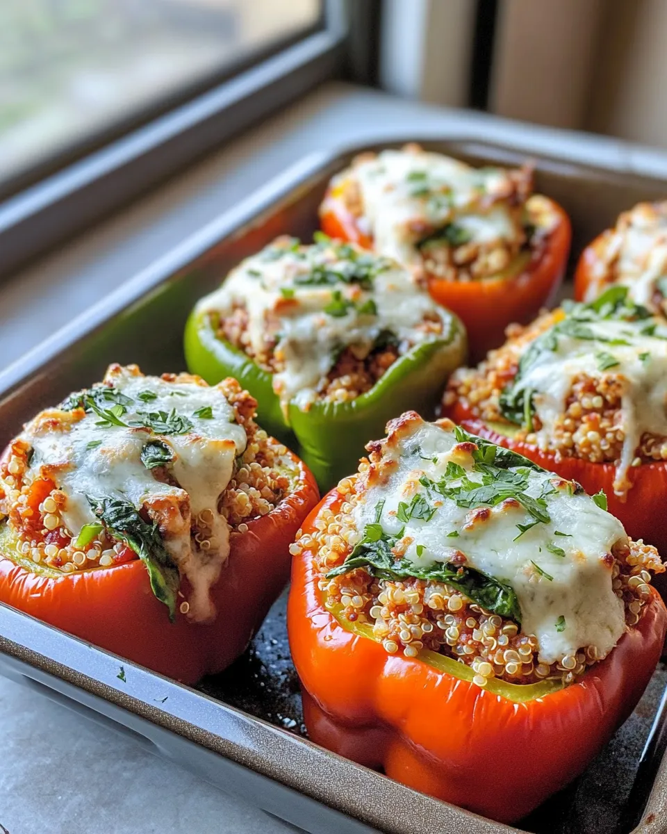 Delicious Chicken and Spinach Stuffed Peppers image