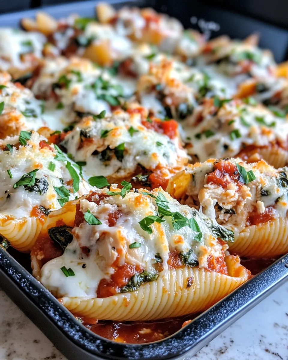 Classic Chicken and Spinach Stuffed Shells dish photo