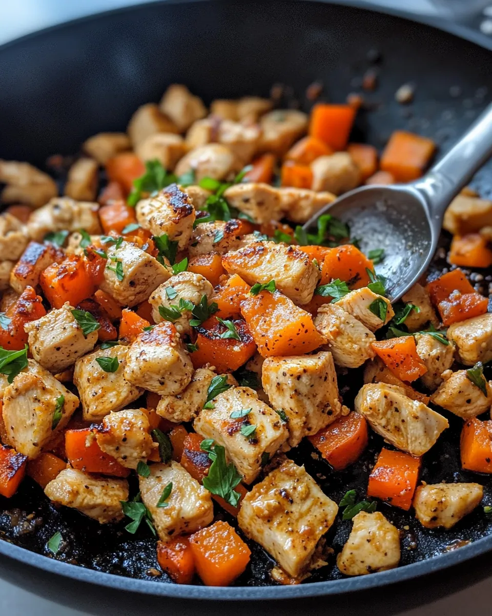 Delicious Chicken and Sweet Potato Skillet dish photo