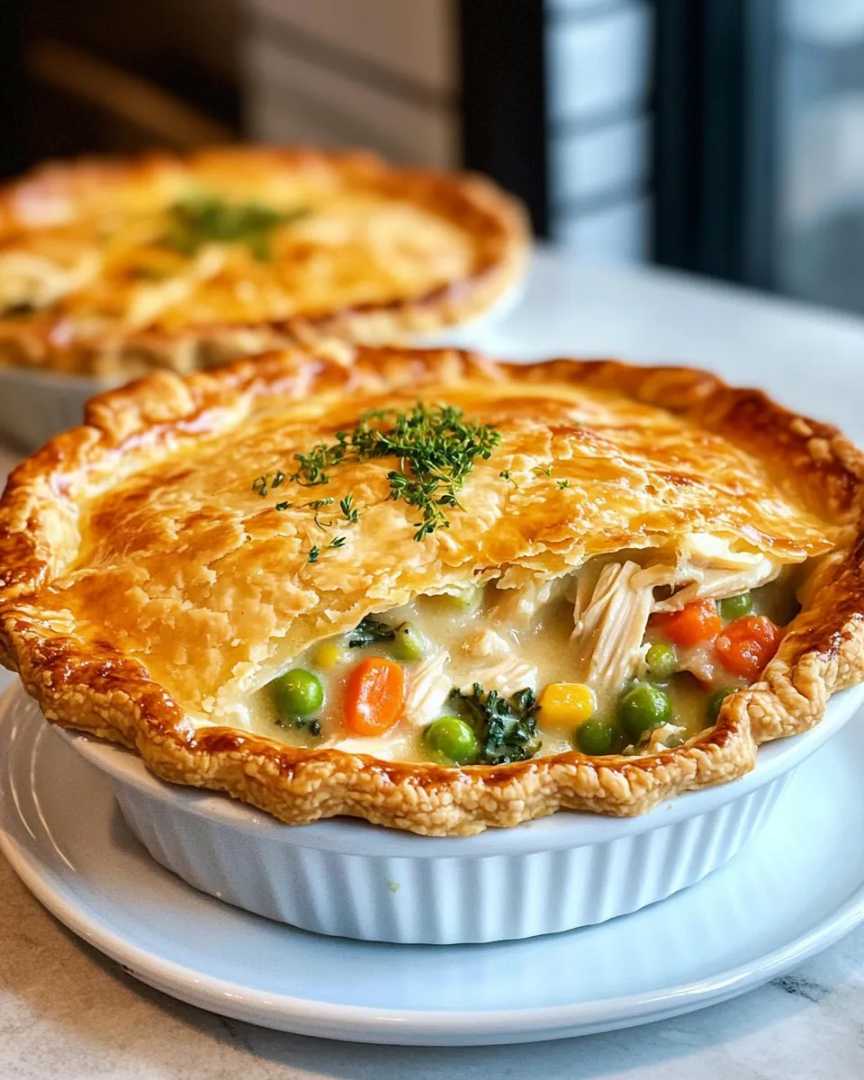 Easy Chicken and Vegetable Pot Pie food shot