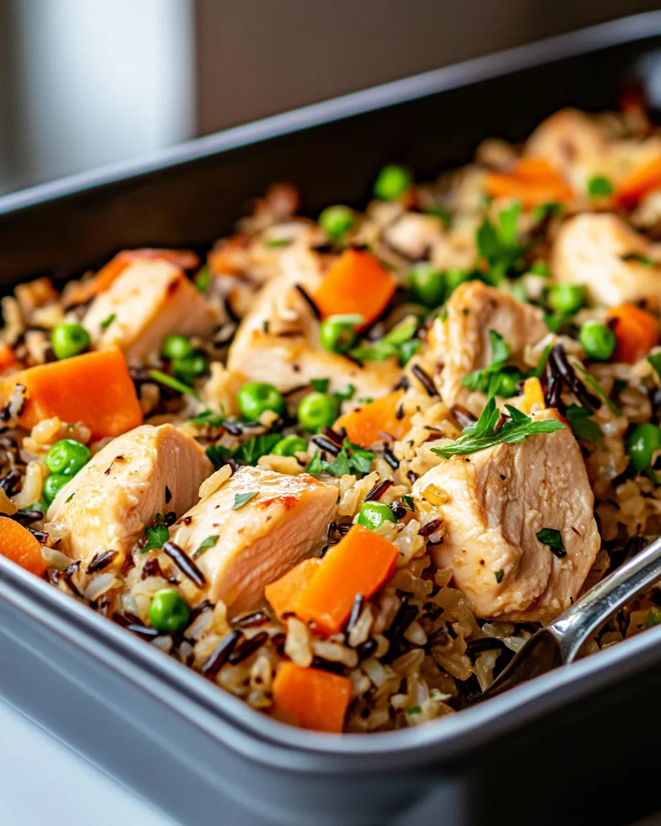 Delicious Chicken and Wild Rice Bake plate image