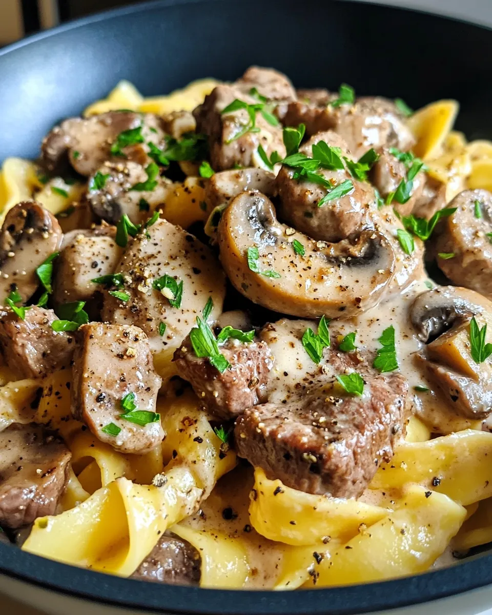 Homemade Classic Beef Stroganoff with Egg Noodles recipe photo