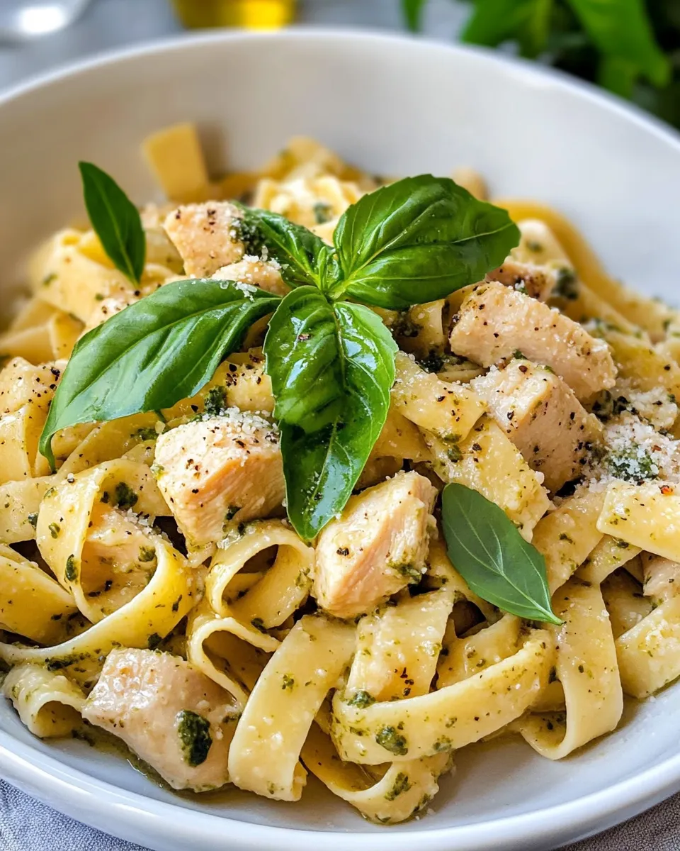 Easy Creamy Chicken Pesto Pasta recipe photo