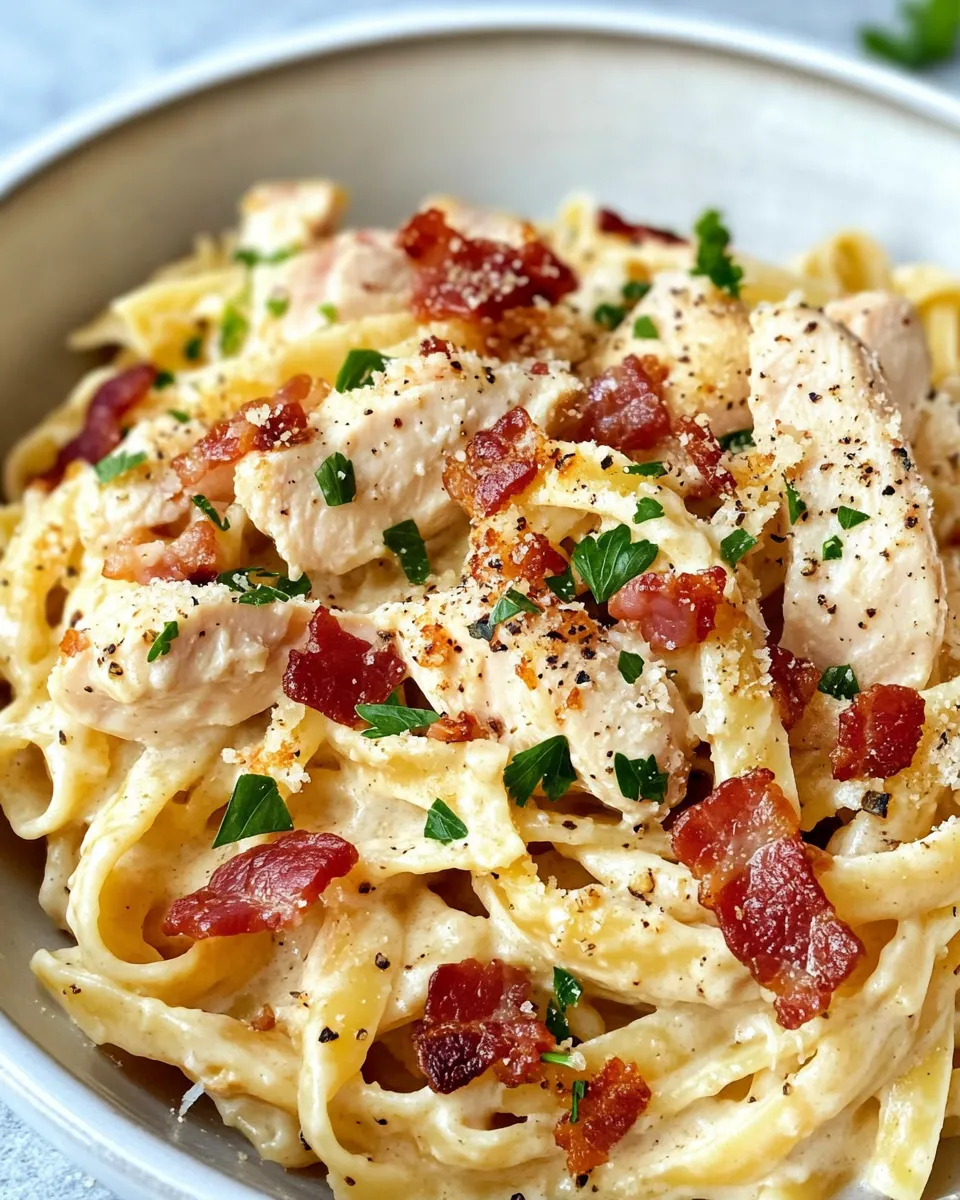 Classic Creamy Chicken and Bacon Pasta image