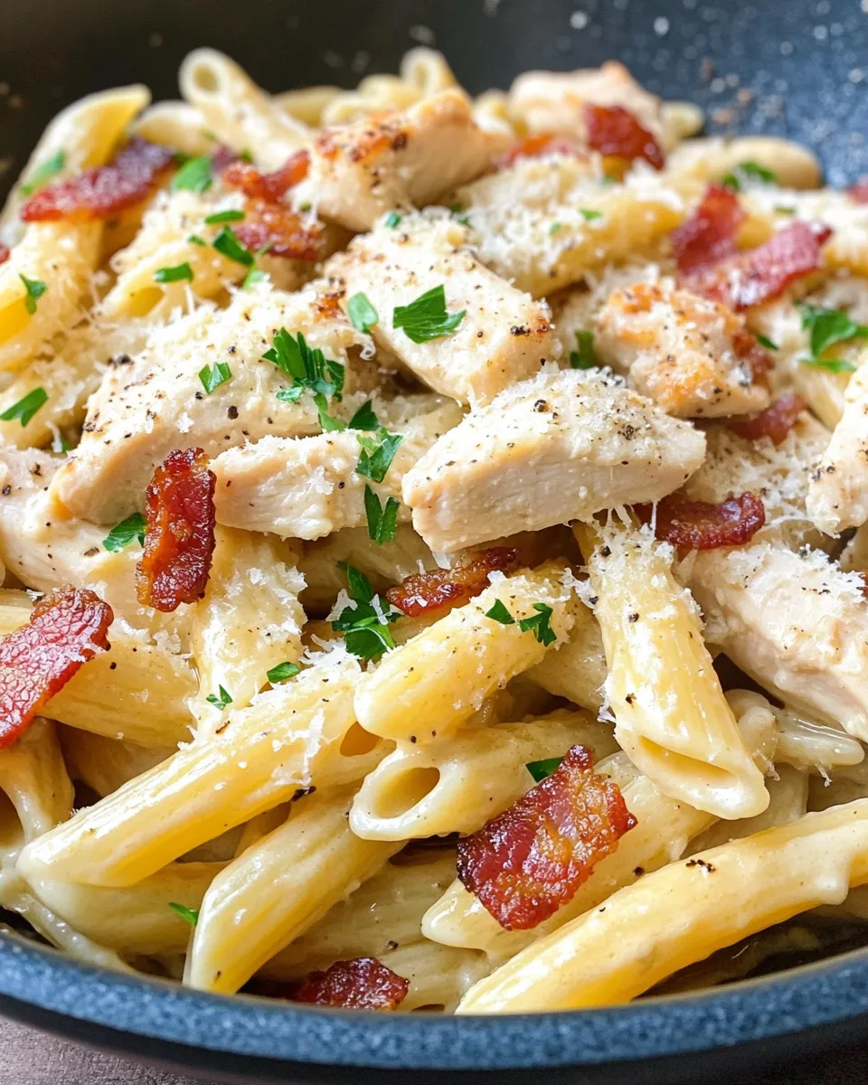 Easy Creamy Chicken and Bacon Pasta recipe photo