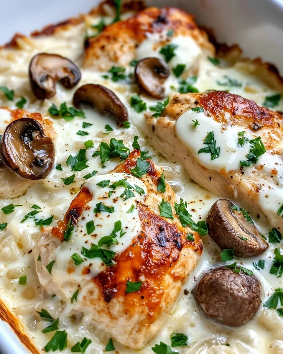 Delicious Creamy Chicken and Mushroom Bake image