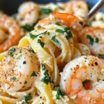 Homemade Creamy Garlic Shrimp Pasta photo