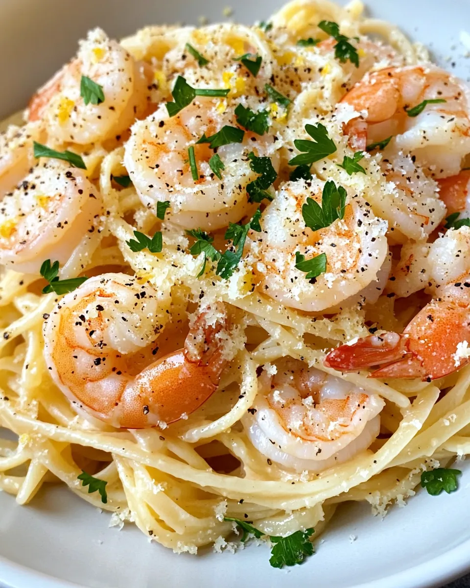 Homemade Creamy Lemon Shrimp Pasta photo