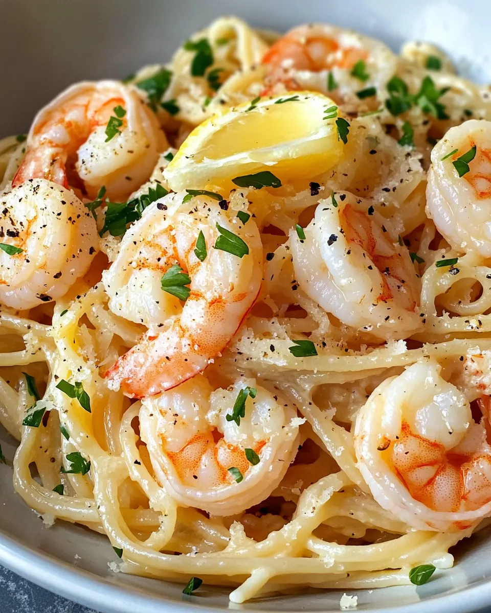 Classic Creamy Lemon Shrimp Pasta image
