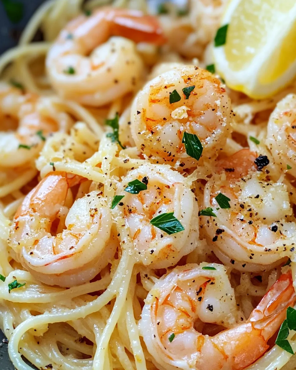 Delicious Creamy Lemon Shrimp Pasta recipe image