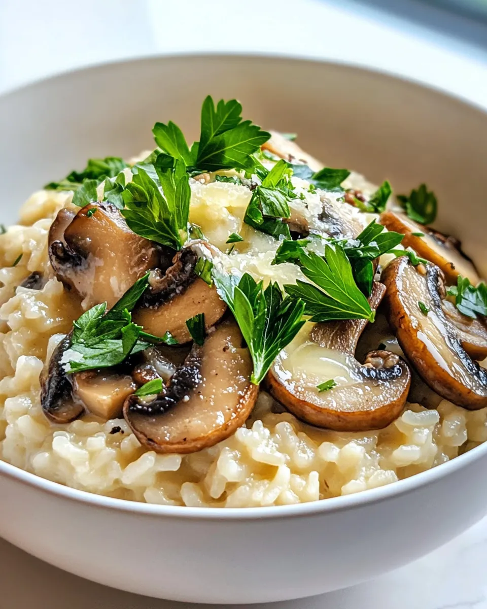 Easy Creamy Mushroom Risotto food shot