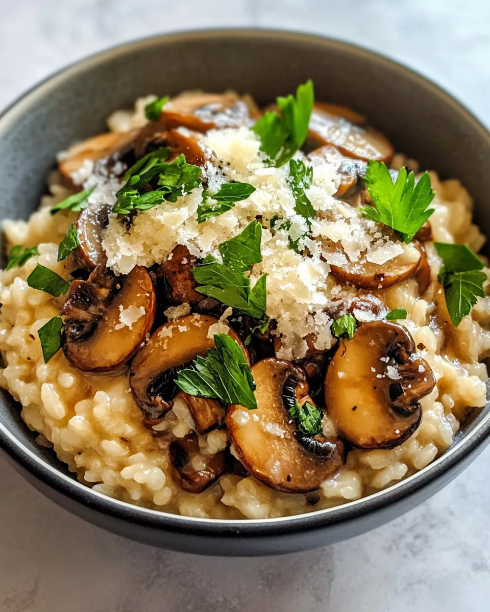 Delicious Creamy Mushroom Risotto plate image