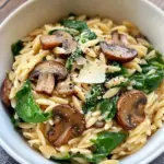 Homemade Creamy Mushroom and Spinach Orzo recipe photo