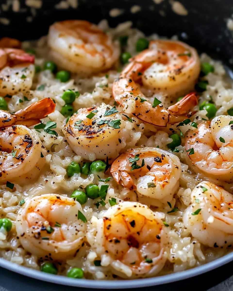 Easy Creamy Parmesan Shrimp and Rice food shot