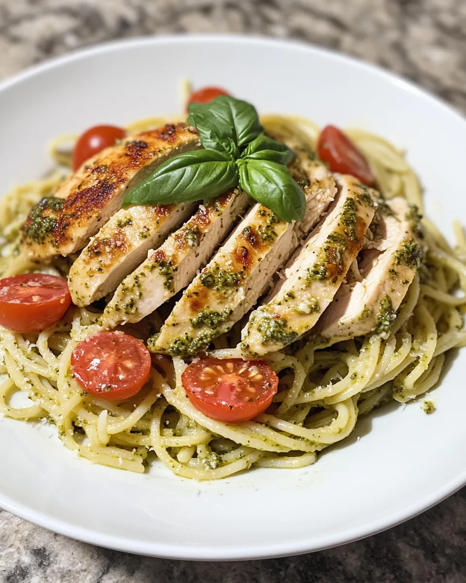 Homemade Creamy Pesto Chicken Pasta recipe photo