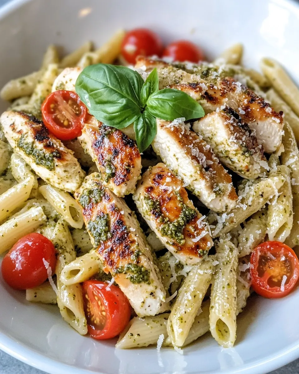 Classic Creamy Pesto Chicken Pasta dish photo