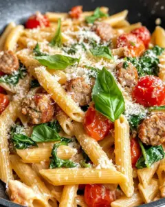Homemade Creamy Tuscan Sausage Pasta recipe photo