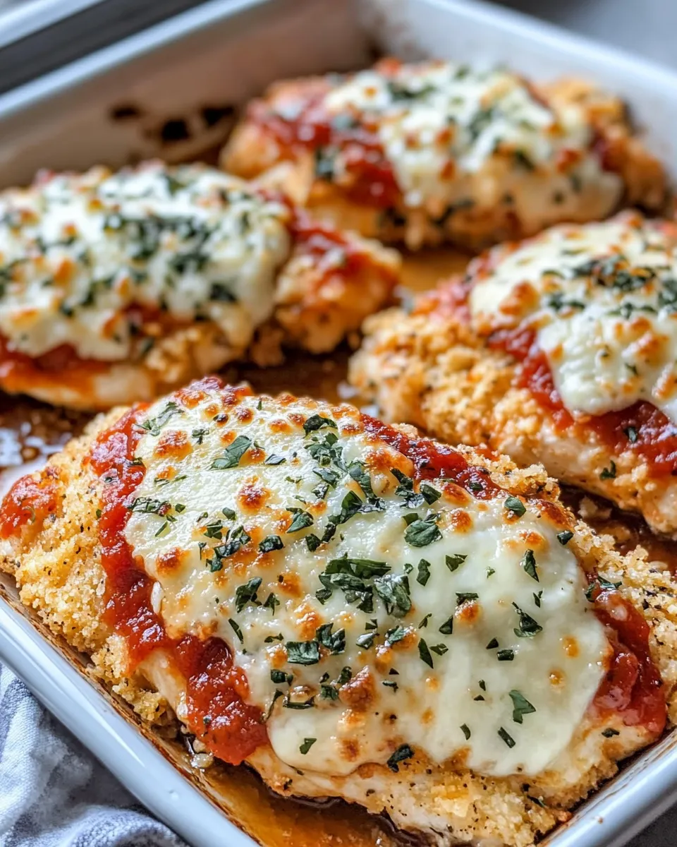 Delicious Crispy Chicken Parmesan Bake plate image