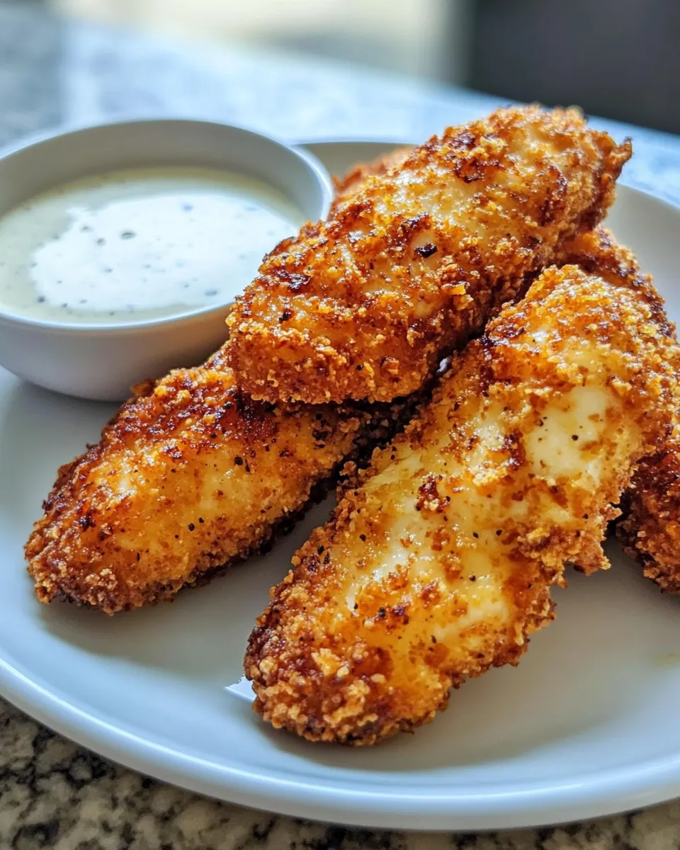 Homemade Crispy Chicken Tenders with Honey Sauce recipe photo