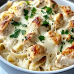 Homemade Garlic Butter Chicken Alfredo Casserole photo
