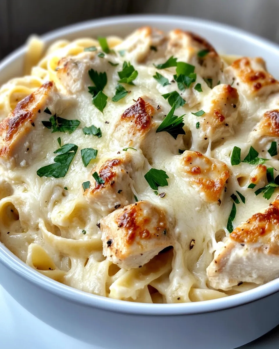 Homemade Garlic Butter Chicken Alfredo Casserole photo