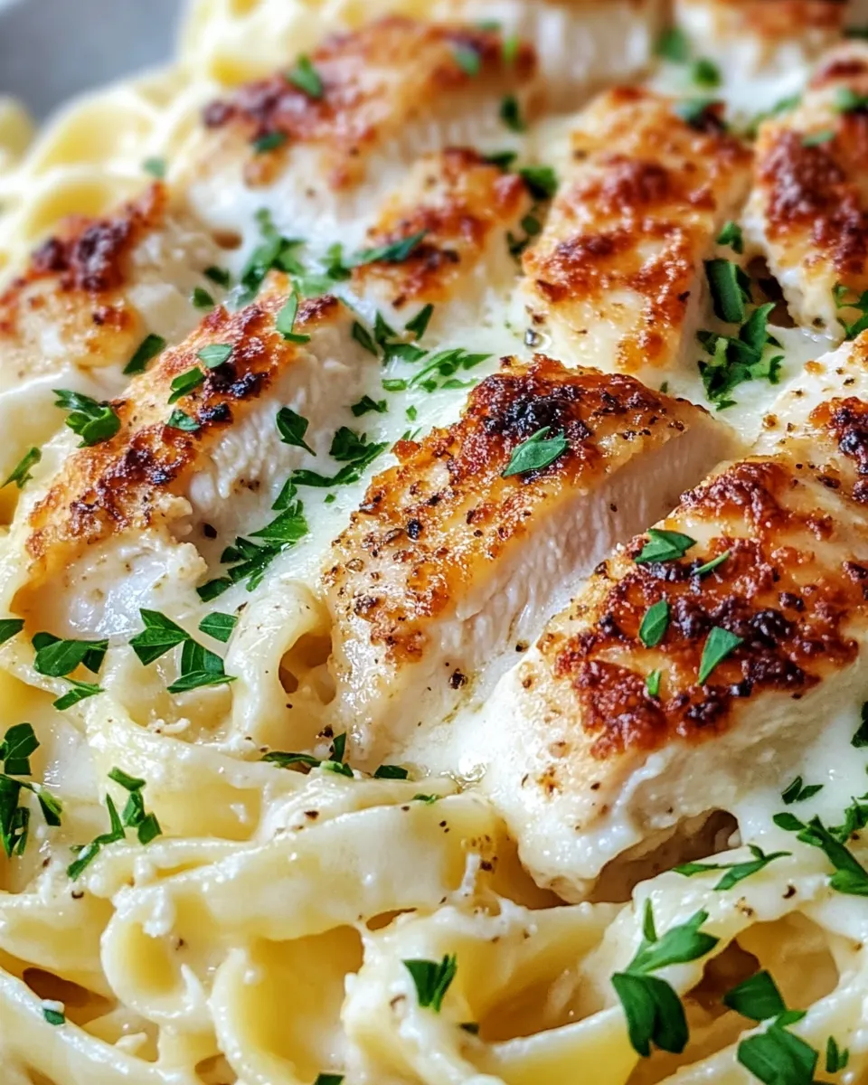 Classic Garlic Butter Chicken Alfredo Casserole image