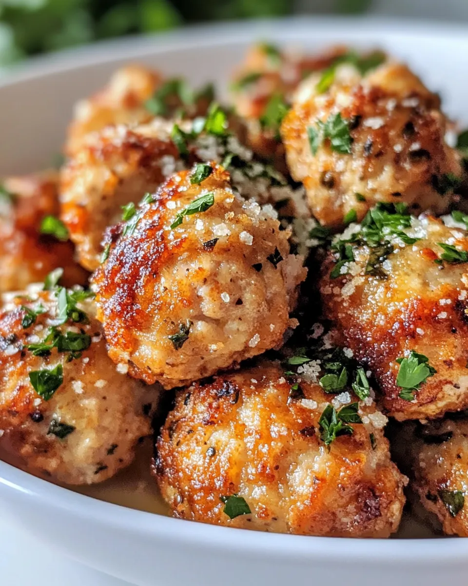 Easy Garlic Butter Chicken Meatballs food shot