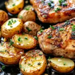 Homemade Garlic Butter Pork Chops and Potatoes recipe photo