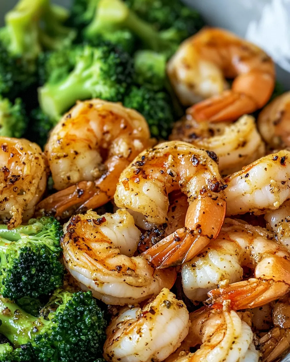 Easy Garlic Butter Shrimp and Broccoli food shot