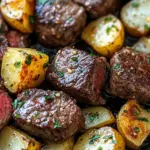 Homemade Garlic Butter Steak Bites with Potatoes recipe photo