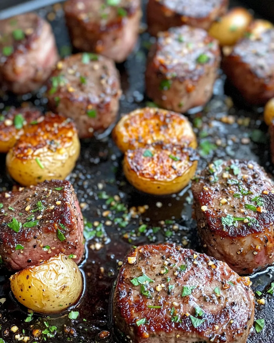 Classic Garlic Butter Steak Bites with Potatoes dish photo