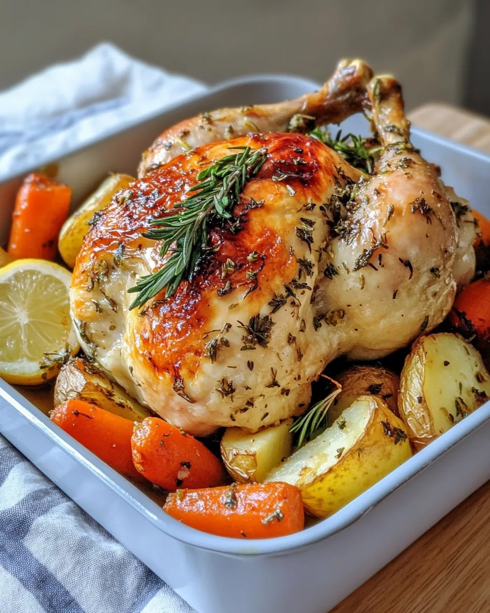 Classic Garlic Herb Butter Roast Chicken image