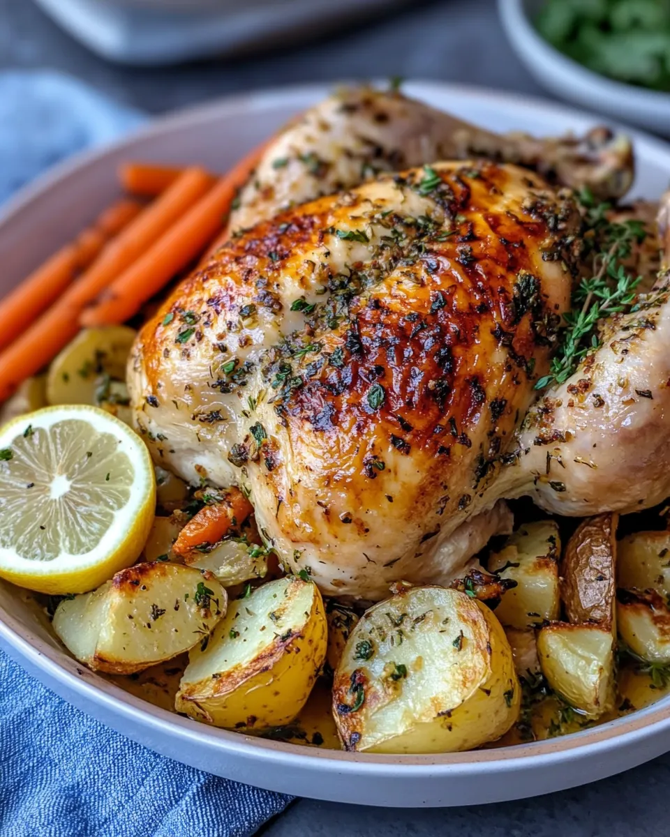 Easy Garlic Herb Butter Roast Chicken recipe photo