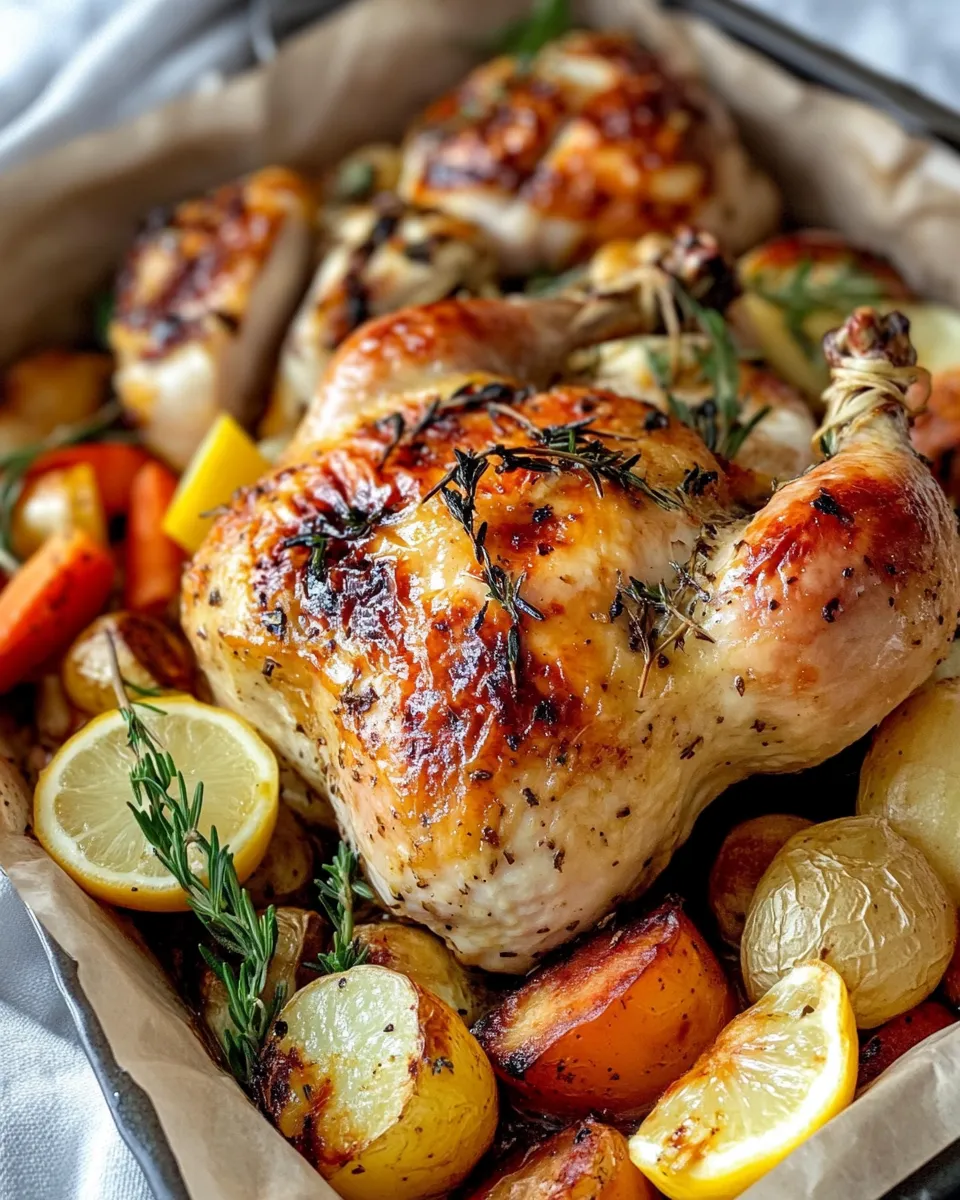 Delicious Garlic Herb Butter Roast Chicken dish photo