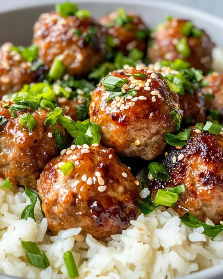 Homemade Honey Garlic Meatballs with Rice photo