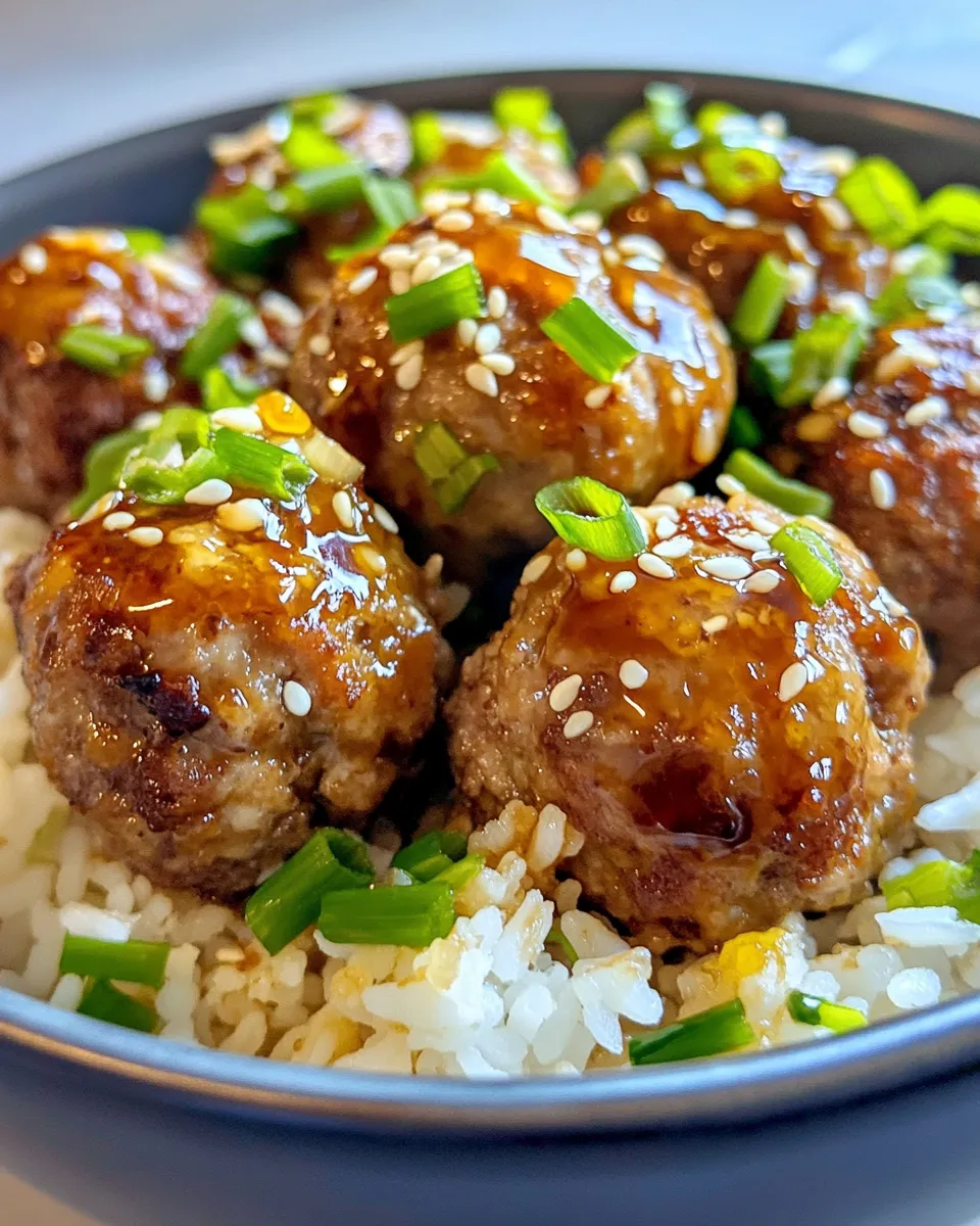 Classic Honey Garlic Meatballs with Rice image