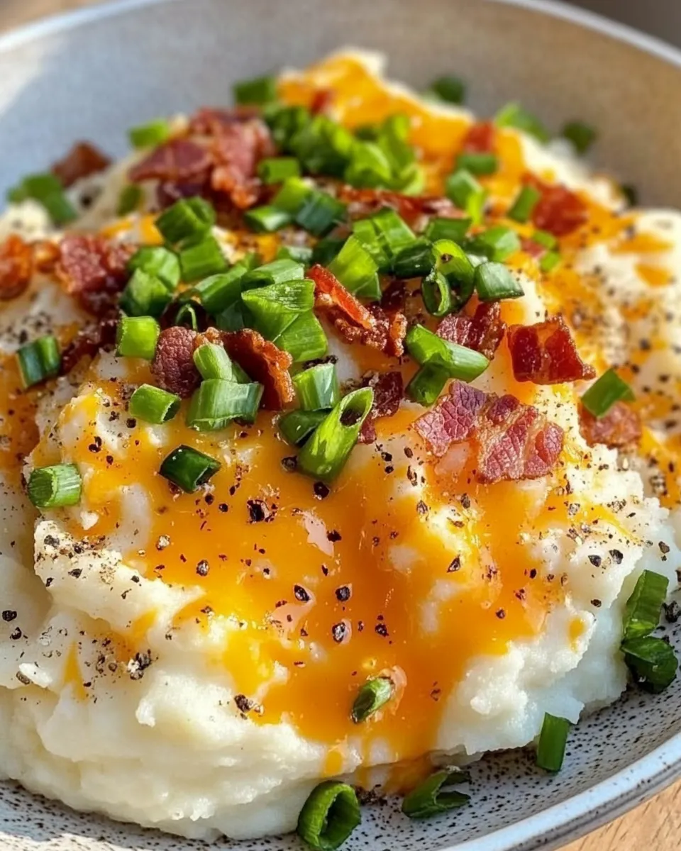 Homemade Loaded Cheddar Mashed Potatoes recipe photo